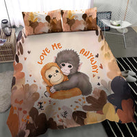 Punch The Monkey Bedding Set Love Me Anyway Baby Monkeys Cute Plush Hugging