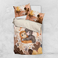 Punch The Monkey Bedding Set Love Me Anyway Baby Monkeys Cute Plush Hugging