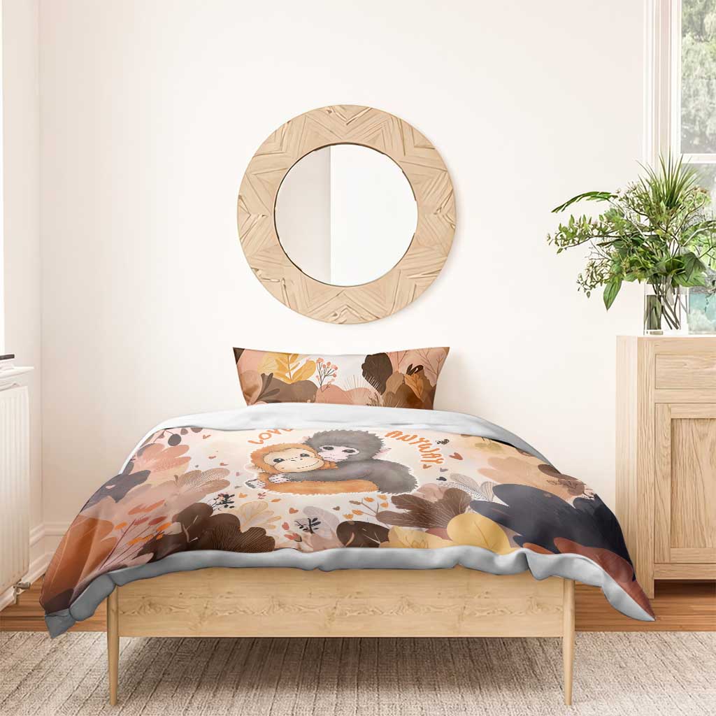Punch The Monkey Bedding Set Love Me Anyway Baby Monkeys Cute Plush Hugging