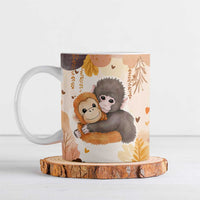 Punch The Monkey Ceramic Mug Love Me Anyway Baby Monkeys Cute Plush Hugging