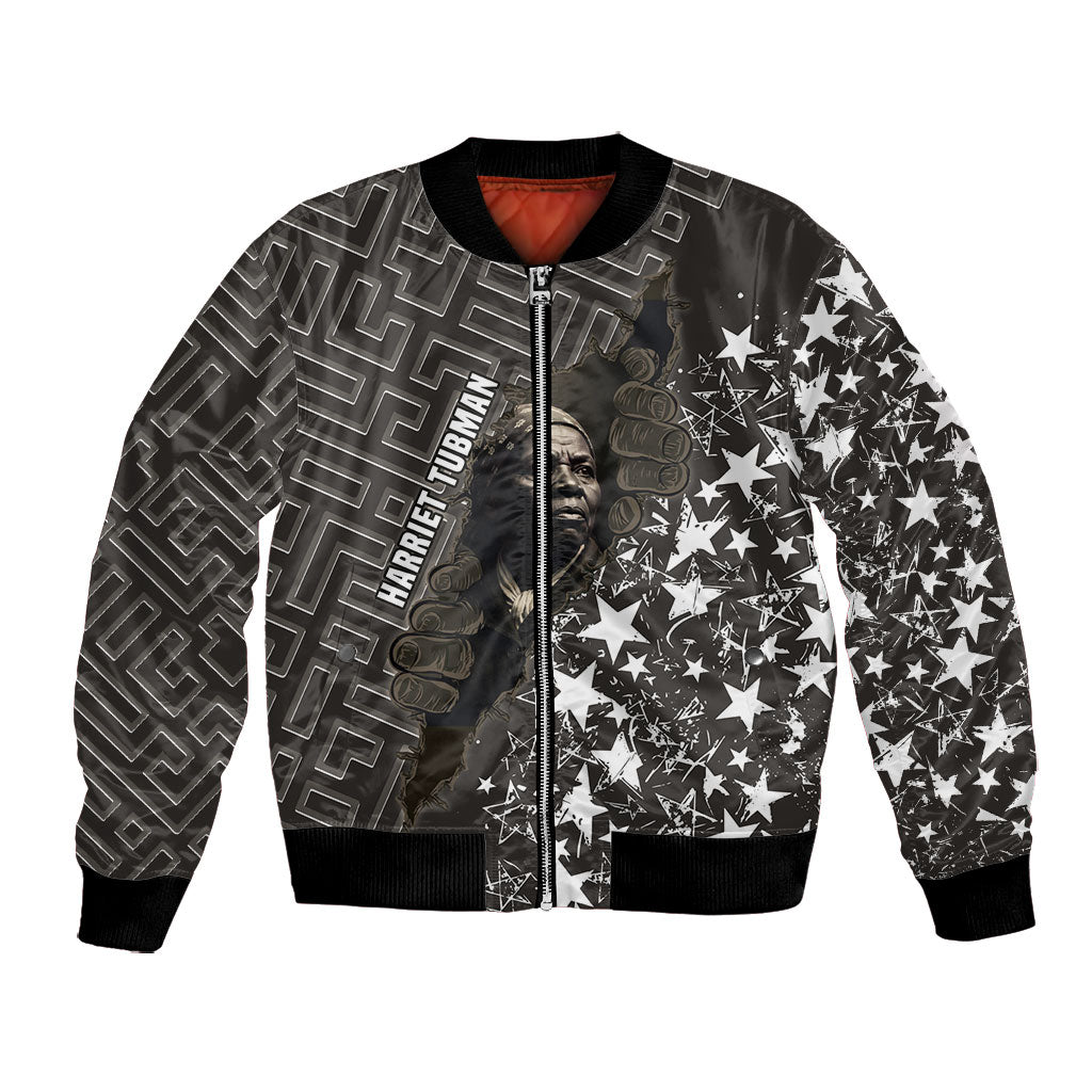 Harriet Tubman Underground Railroad Bomber Jacket Fearless In The Dark - Civil Rights Hero Vintage Art