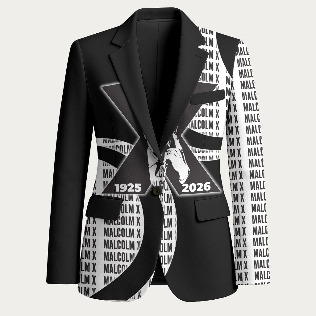 Malcolm X Legacy 1925-2026 Blazer African American Heritage - Iconic Portrait Silhouette