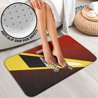 Personalized Belgium Red Devils Football Mascot Bathroom Set Fierce Devil Graphic With Belgian Flag