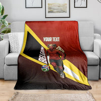 Personalized Belgium Red Devils Football Mascot Blanket Fierce Devil Graphic With Belgian Flag