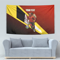 Personalized Belgium Red Devils Football Mascot Tapestry Fierce Devil Graphic With Belgian Flag
