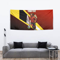 Personalized Belgium Red Devils Football Mascot Tapestry Fierce Devil Graphic With Belgian Flag