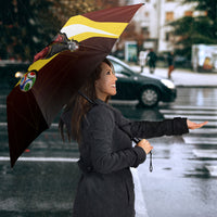 Personalized Belgium Red Devils Football Mascot Umbrella Fierce Devil Graphic With Belgian Flag