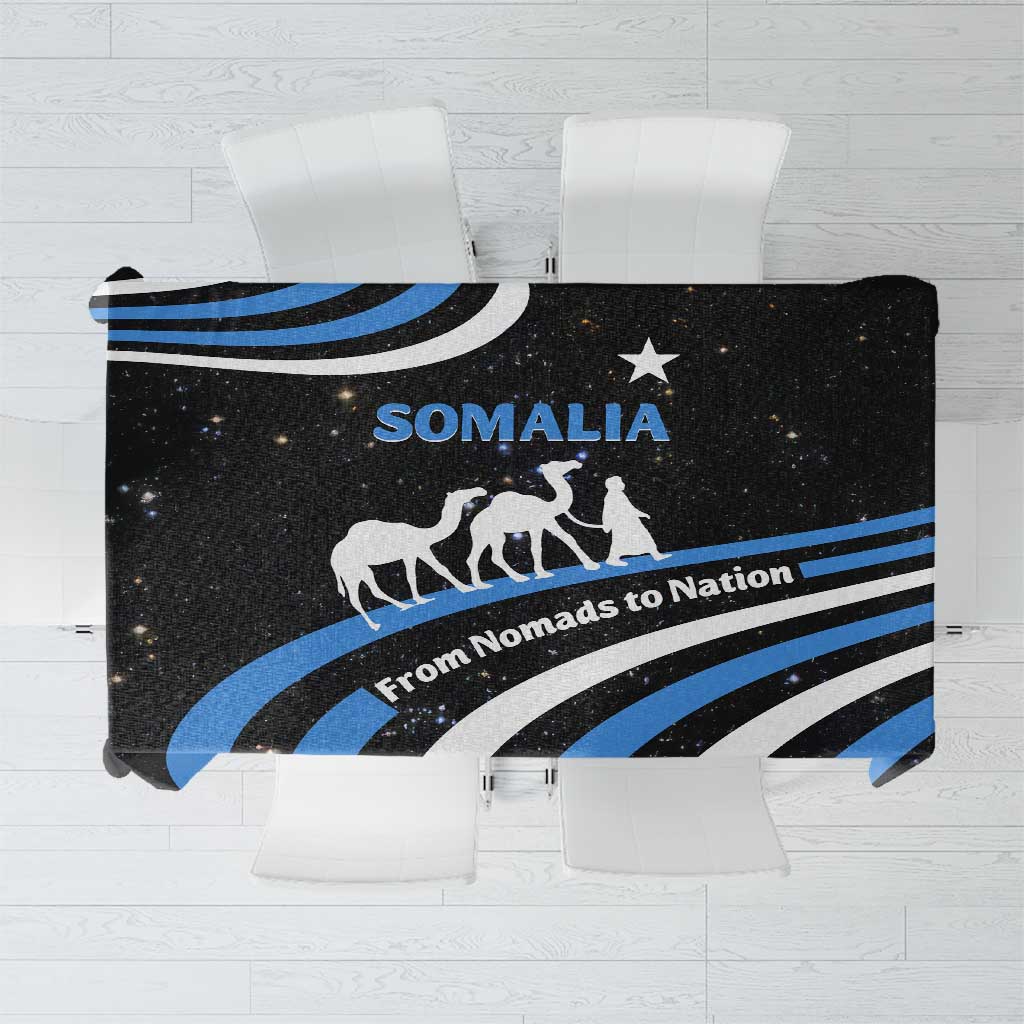 Somalia Tablecloth with From Nomads to Nation Camel Galaxy Flag Spirit