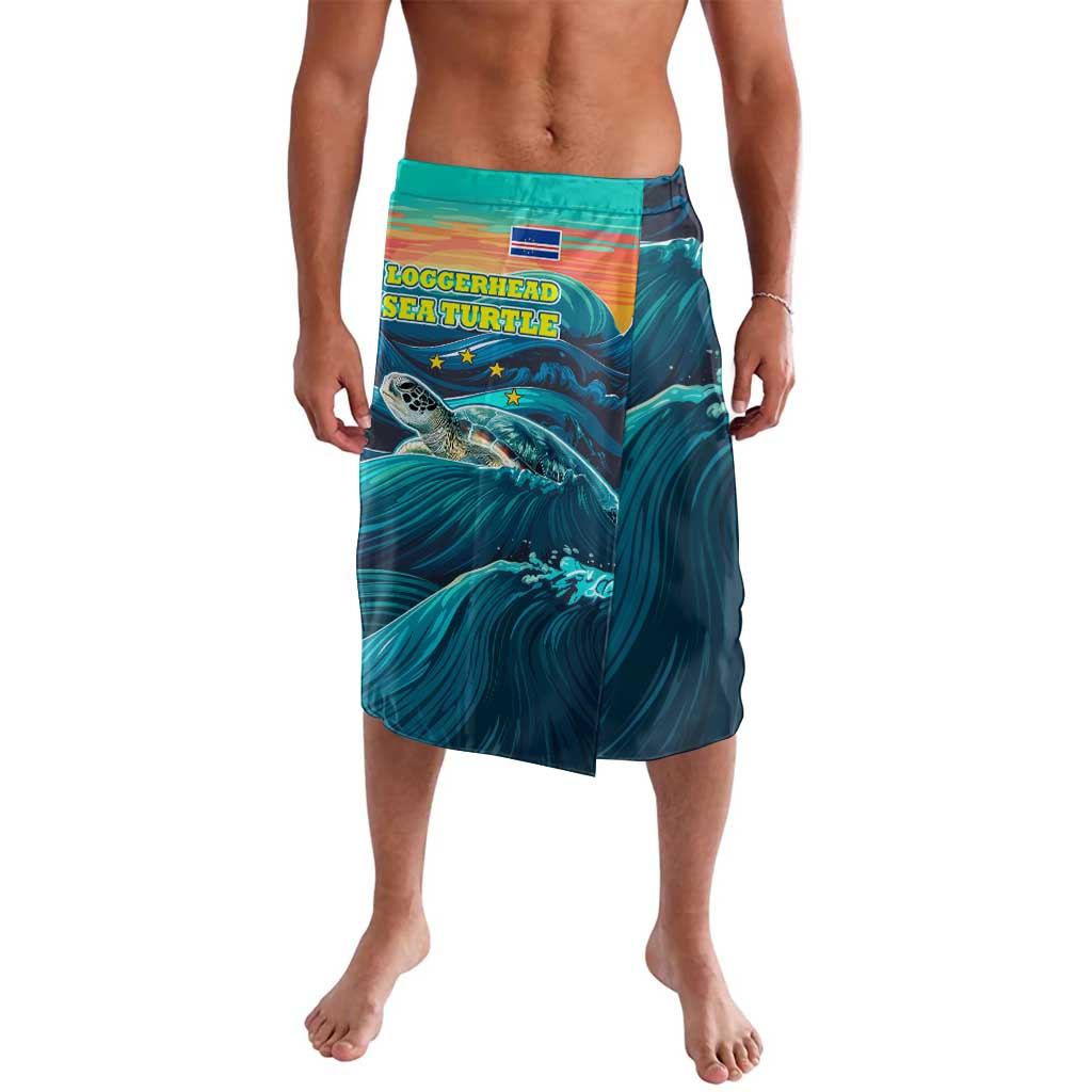 Cape Verde Lavalava with Loggerhead Sea Turtle Ocean Sunset Spirit