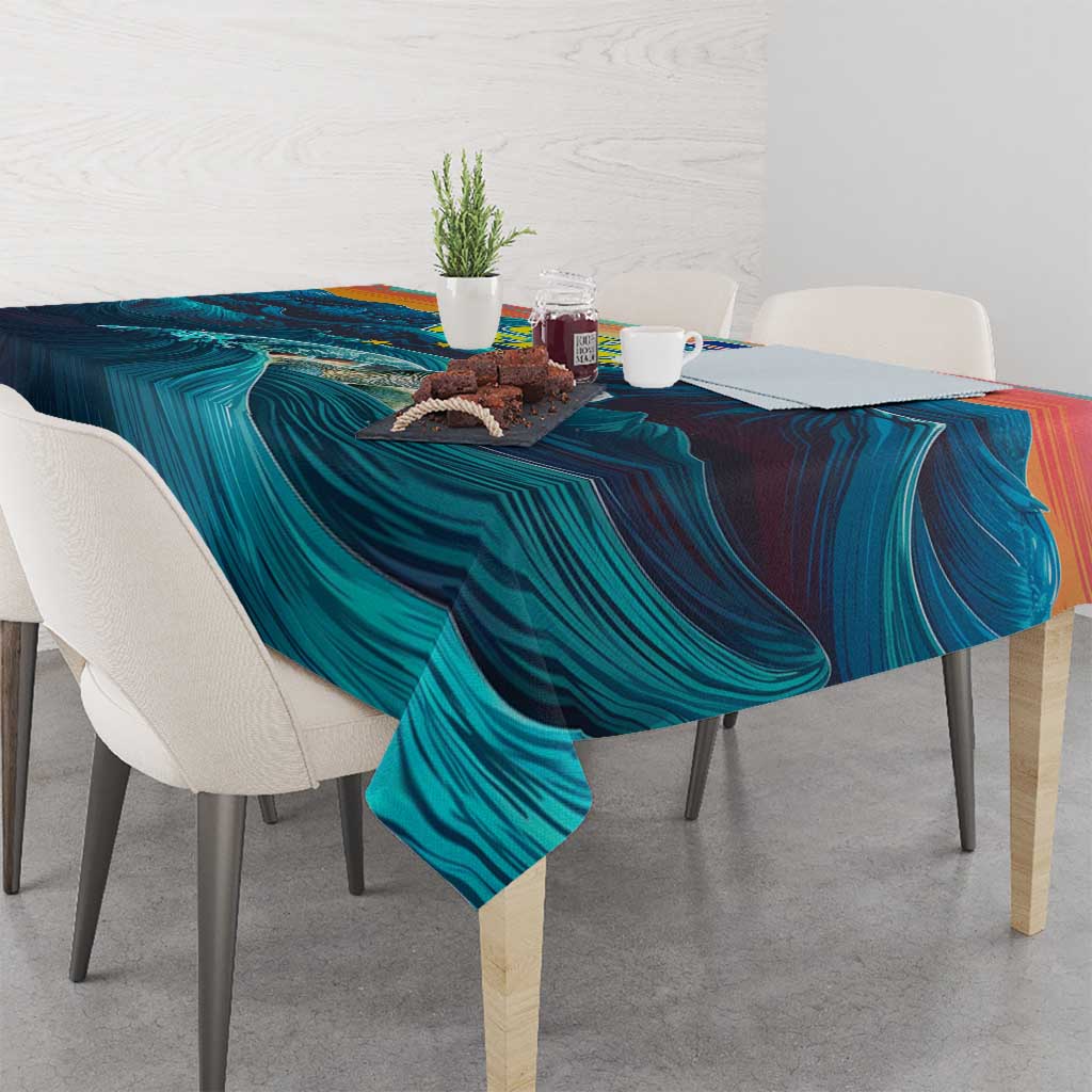 Cape Verde Tablecloth with Loggerhead Sea Turtle Ocean Sunset Spirit