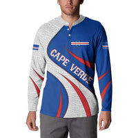 Cape Verde Button Sweatshirt with Blue Red Flag Nós Kretxeu Spirit