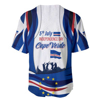 Cape Verde Independence Day baseball jersey, back view, flag graphic and text