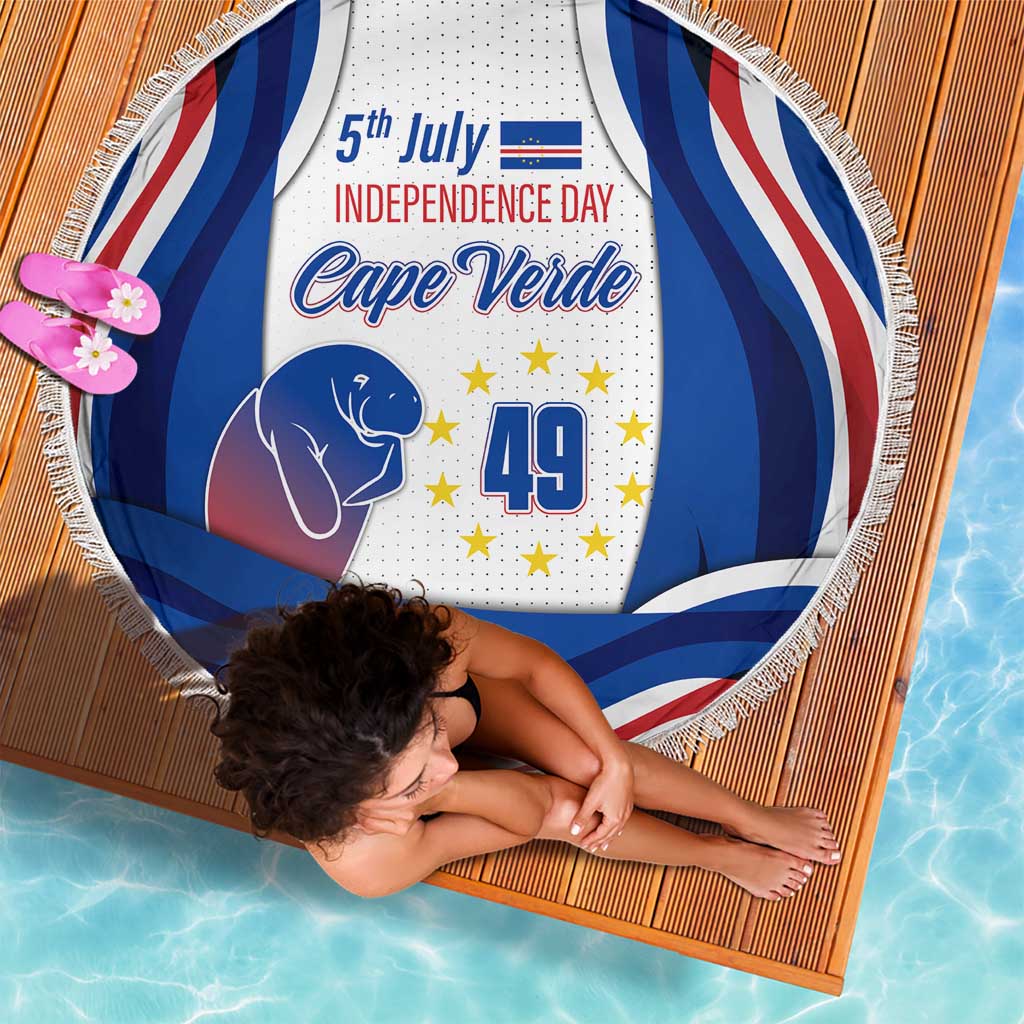 Cape Verde Beach Blanket with Independence Day 5th July Flag Celebration Spirit