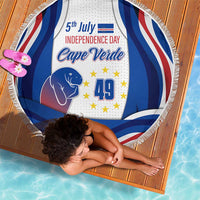 Cape Verde Beach Blanket with Independence Day 5th July Flag Celebration Spirit