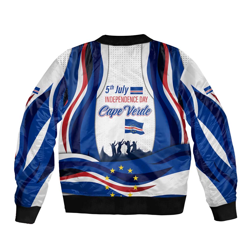 Cape Verde Bomber Jacket with Independence Day 5th July Flag Celebration Spirit