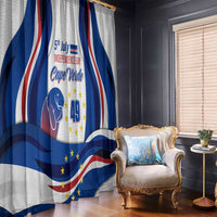 Colorful Cape Verde Independence Day curtain panel with flag waves and 49 print
