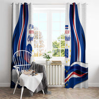 Cape Verde Independence Day curtain panels with flag stripes and large 49 design