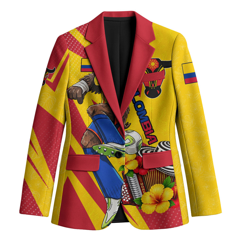 Personalized Colombia Football Vulture Mascot Blazer Vibrant Barranquilla Carnival Style - Vueltiao Hat And Accordion