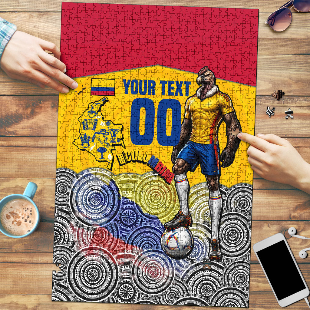Personalized Colombia Football Puzzle Vulture Mascot Sombrero Vueltiao Map