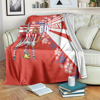 Personalized Paraguay Football Blanket Lion Eagle Mascot Floral
