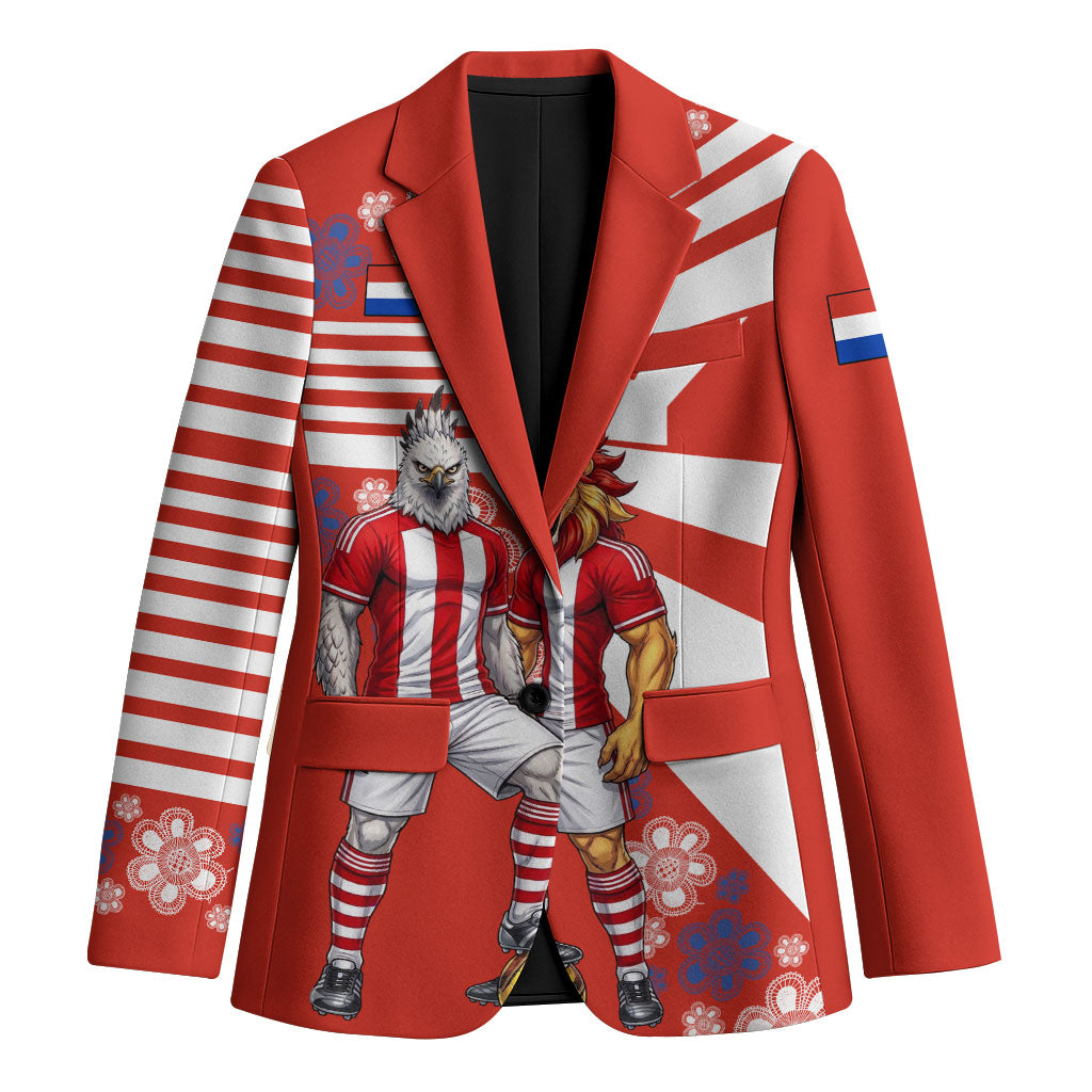 Personalized Paraguay Football Blazer Lion Eagle Mascot Floral