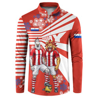 Personalized Paraguay Football Button Sweatshirt Lion Eagle Mascot Floral