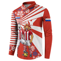 Personalized Paraguay Football Button Sweatshirt Lion Eagle Mascot Floral