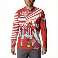 Personalized Paraguay Football Button Sweatshirt Lion Eagle Mascot Floral