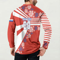 Personalized Paraguay Football Button Sweatshirt Lion Eagle Mascot Floral