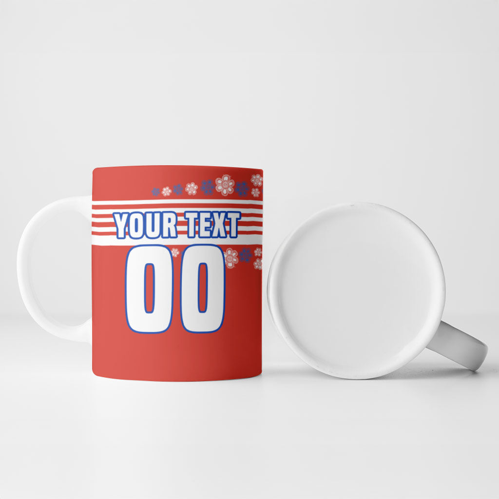Personalized Paraguay Football Ceramic Mug Lion Eagle Mascot Floral