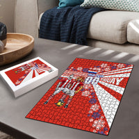 Personalized Paraguay Football Puzzle Lion Eagle Mascot Floral