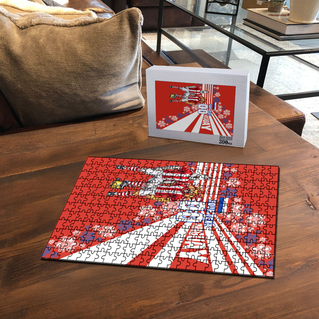 Personalized Paraguay Football Puzzle Lion Eagle Mascot Floral