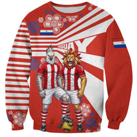 Personalized Paraguay Football Sweatshirt Lion Eagle Mascot Floral