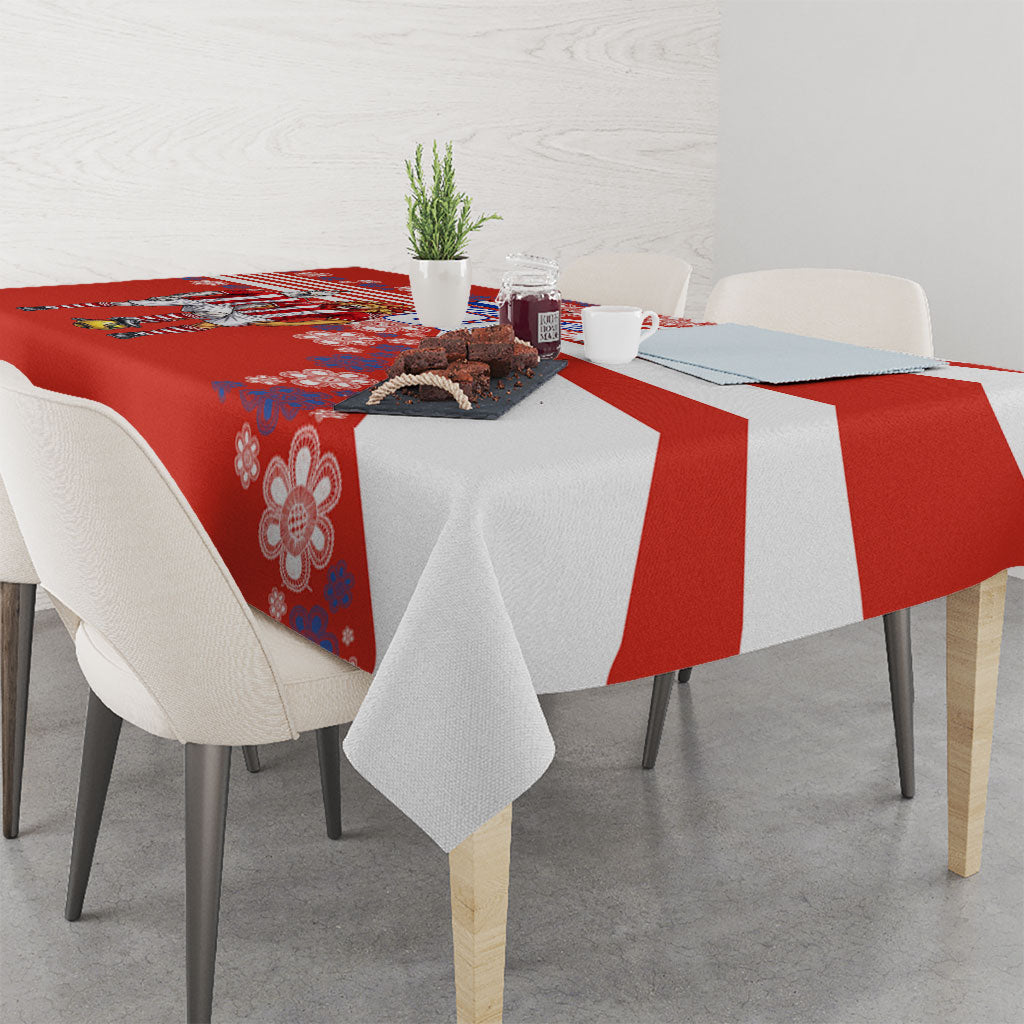 Personalized Paraguay Football Tablecloth Lion Eagle Mascot Floral