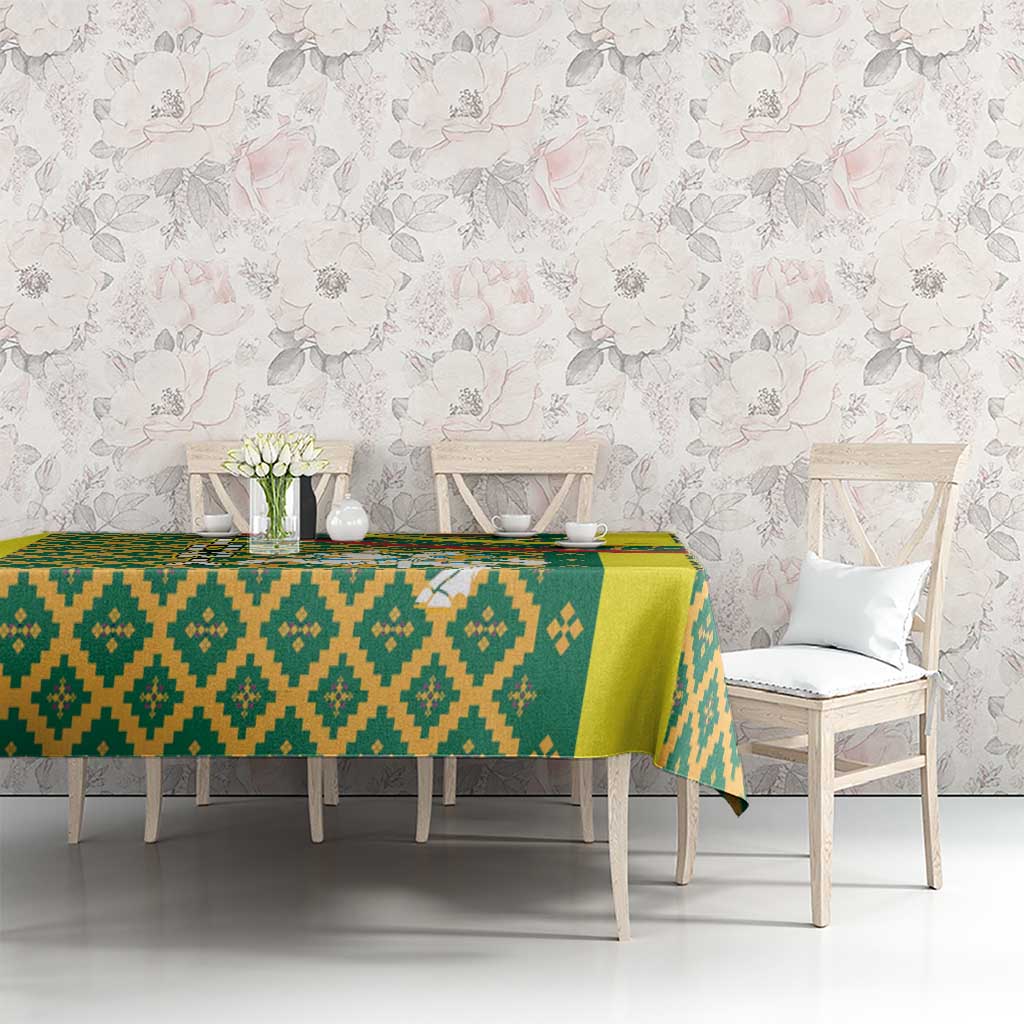 Lithuania Knight Pattern Tablecloth with Traditional Green Yellow Red Design and Vytis Emblem - Wonder Print Shop