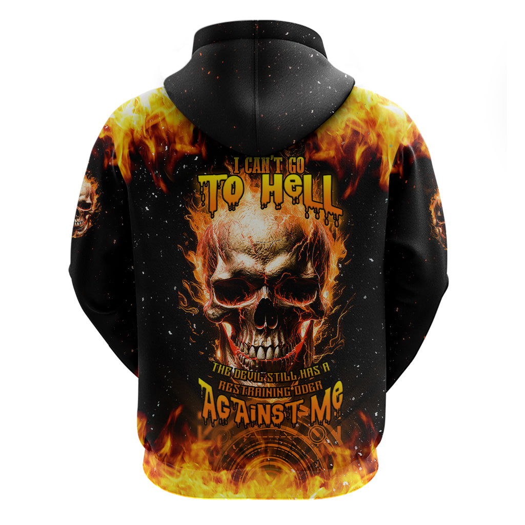 Magic Fire Skull Hoodie I Can't Go To Hell The Devil Still Has A Rest Training Oder Against Me - Wonder Print Shop