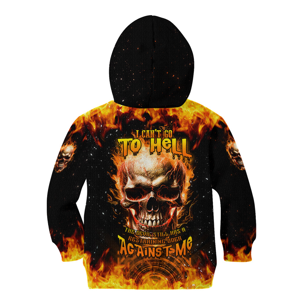 Magic Fire Skull Kid Hoodie I Can't Go To Hell The Devil Still Has A Rest Training Oder Against Me - Wonder Print Shop