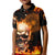 Magic Fire Skull Kid Polo Shirt I Can't Go To Hell The Devil Still Has A Rest Training Oder Against Me - Wonder Print Shop