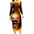 Magic Fire Skull Long Sleeve Bodycon Dress I Can't Go To Hell The Devil Still Has A Rest Training Oder Against Me - Wonder Print Shop