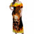 Magic Fire Skull Off Shoulder Maxi Dress I Can't Go To Hell The Devil Still Has A Rest Training Oder Against Me - Wonder Print Shop