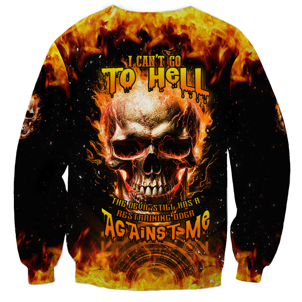 Unisex gradient skull & flames sweatshirt with bold front graphic and statement text