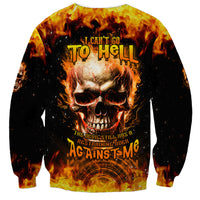 Unisex gradient skull & flames sweatshirt with bold front graphic and statement text
