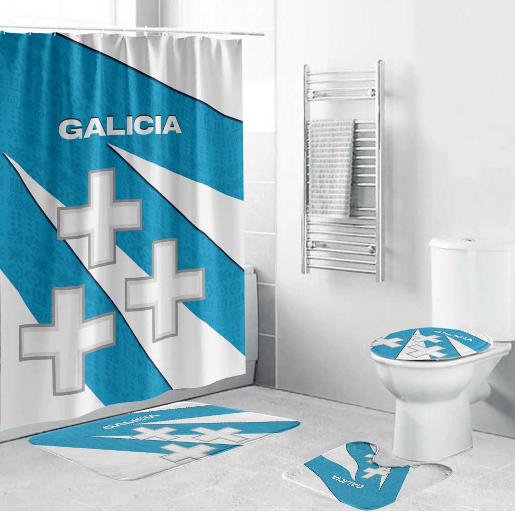Galicia Flag Bathroom Set Autonomous Community of Spain - Wonder Print Shop