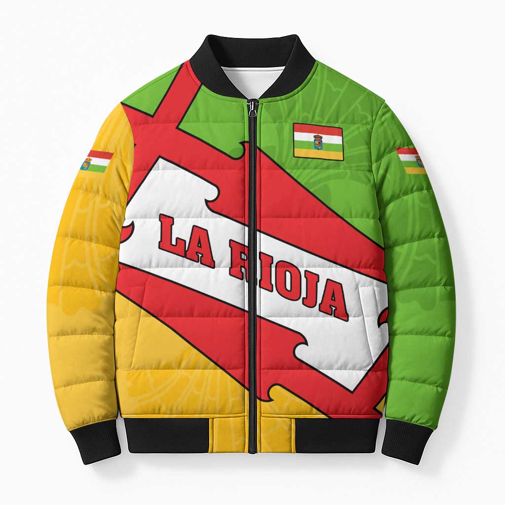 La Rioja Flag Bomber Puffer Jacket Autonomous Community of Spain - Wonder Print Shop
