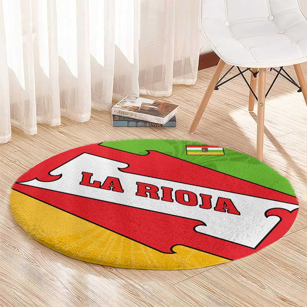 La Rioja Flag Round Carpet Autonomous Community of Spain - Wonder Print Shop