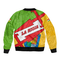 La Rioja Flag Sleeve Zip Bomber Jacket Autonomous Community of Spain - Wonder Print Shop