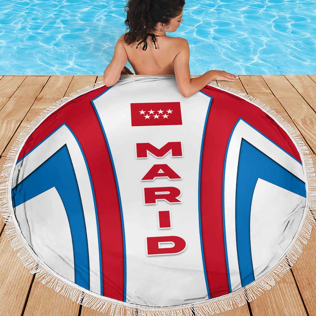 Madrid Flag Beach Blanket Autonomous Community of Spain - Wonder Print Shop