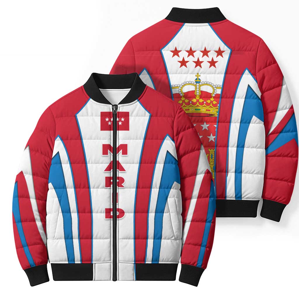 Madrid Flag Bomber Puffer Jacket Autonomous Community of Spain - Wonder Print Shop