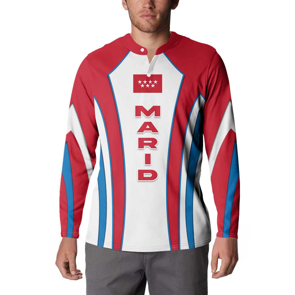 Madrid Flag Button Sweatshirt Autonomous Community of Spain - Wonder Print Shop