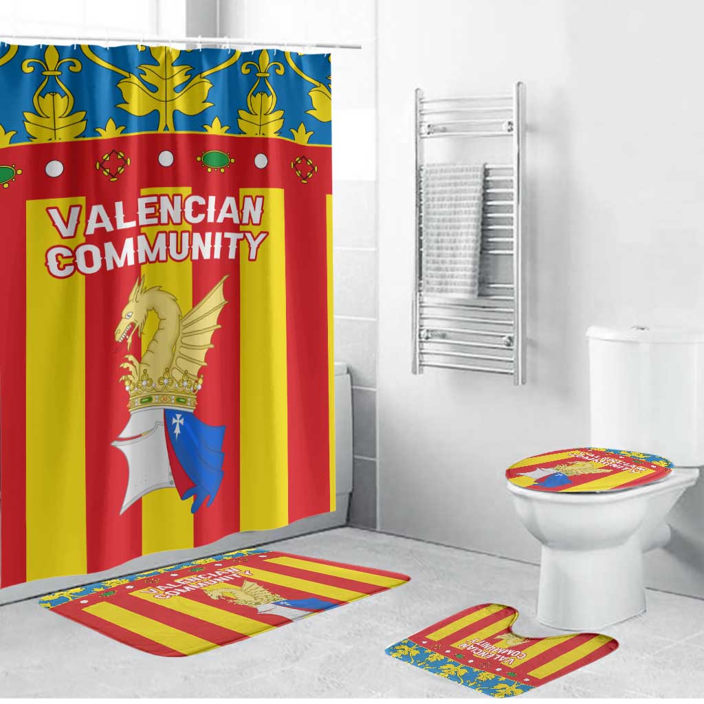 Valencian Community Flag Bathroom Set Autonomous Community of Spain - Wonder Print Shop
